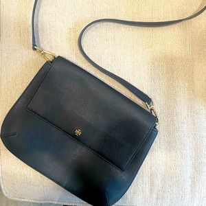 Tory Burch leather black bag w/ removable strap